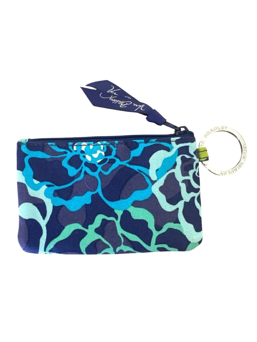 Vera Bradley Navy, Teal & Lime Patterned Wristlet ID‎ Case